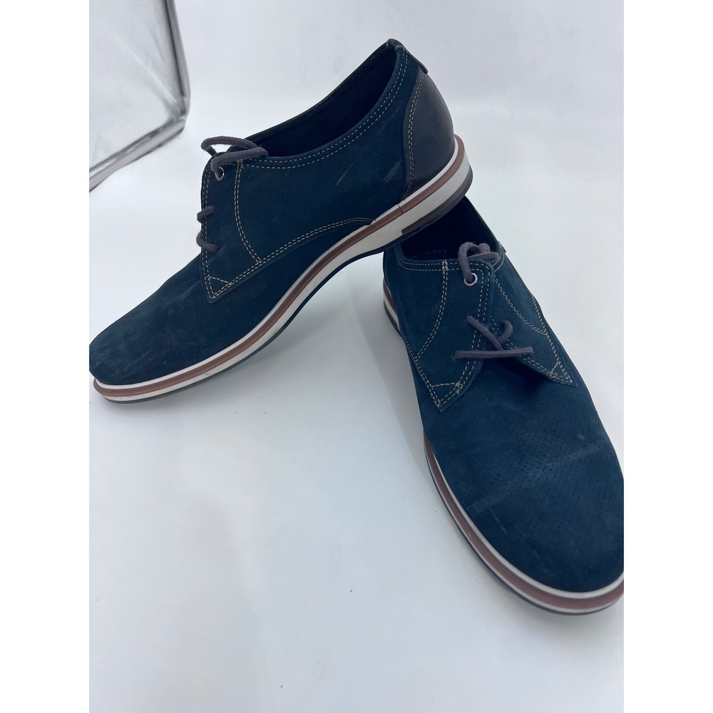 Pegada Amortech Mens Navy Blue Suede Leather Derby Shoes Size 10.5 Brazil